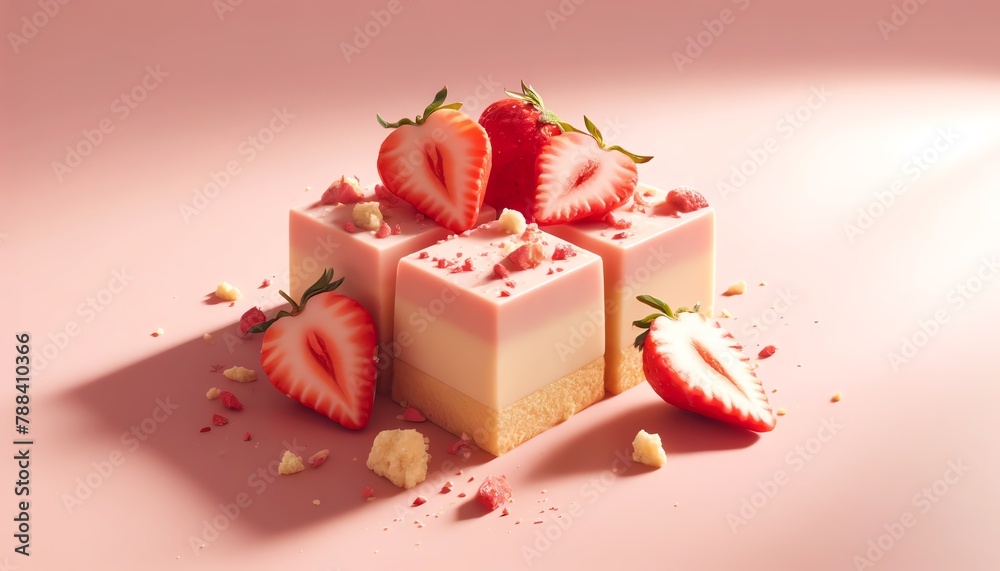 3D Image of Strawberry Shortcake Fudge 3D Image of Strawberry Shortcake Fudge