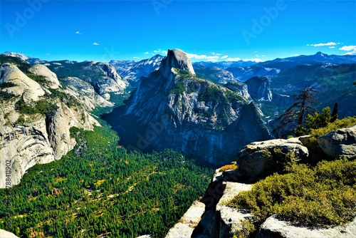 Half Dome - a quartz monzonite batholith at the eastern end of Yosemite Valley, named for its distinct shape (Yosemite National Park, California, United States)