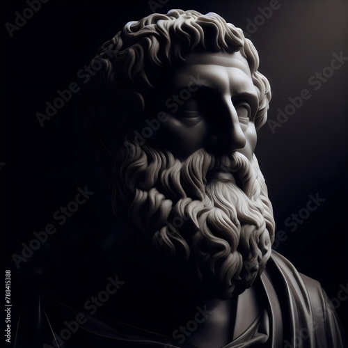 Philosophical Stone Sculpture. The Greek Statue of Plotinus