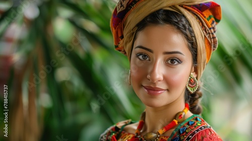 A portrait of a girl in cultural attire, celebrating diversity and traditional fashion.