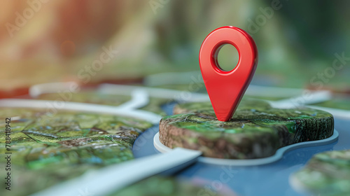 Pin icon on good location concept, land area waiting to be sold, investing in real estate and land to create returns concept, demand for purchasing land in a good location