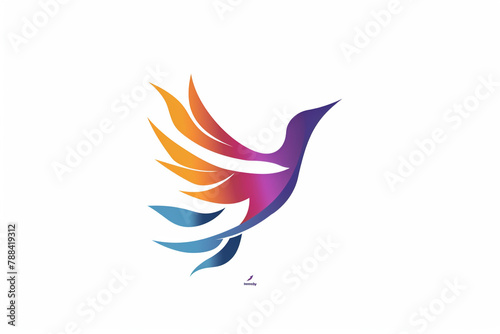 A clean and simple logo of an abstract bird in flight, with bold vector lines, captured in high definition against a white backdrop, radiating professionalism.
