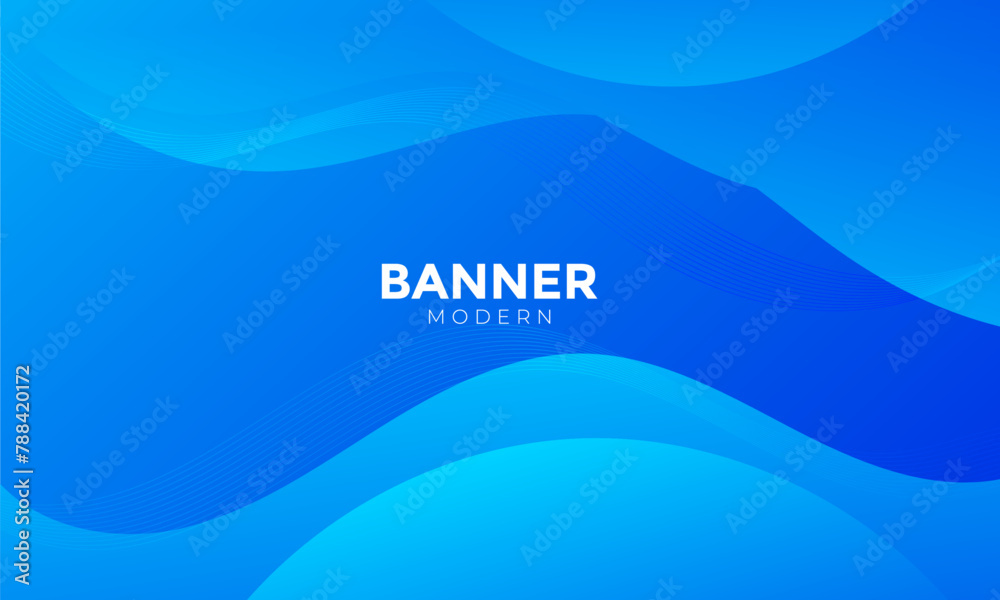 Abstract blue wave background, Modern blue wave background
