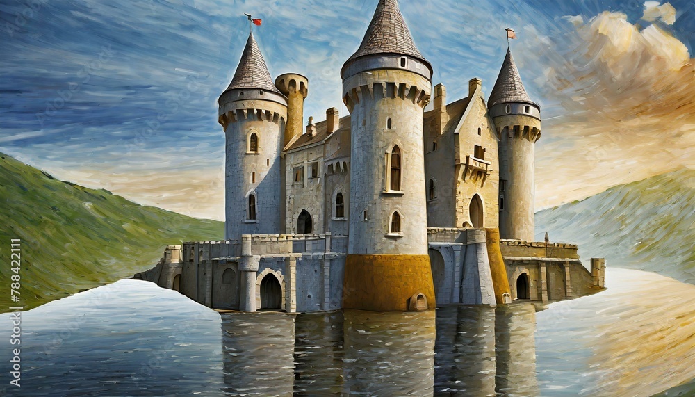 castle on the river bank