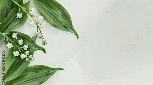 Illustration of lily of the valley with copy space