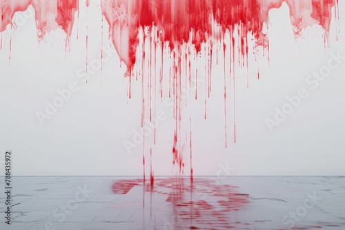 A digital artwork depicting a single, vibrant color bleeding across a vast white canvas, symbolizing minimalism and simplicity. photo