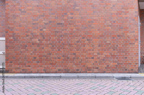 street wall background ,Industrial background, empty grunge urban street with warehouse brick wall