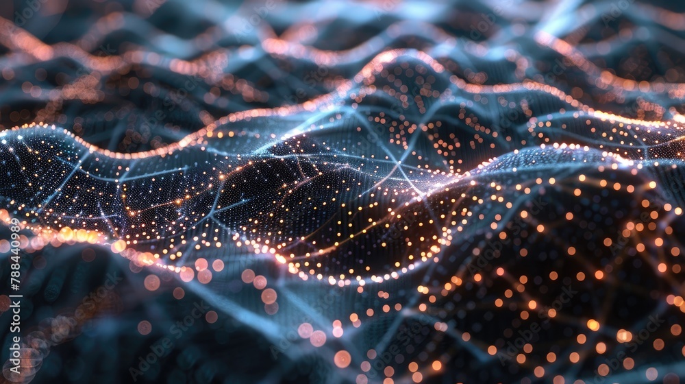 Digital neural pathways intertwined with glowing data streams Digital neural pathways intertwined with glowing data streams
