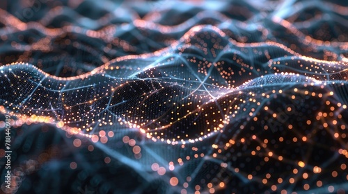 Digital neural pathways intertwined with glowing data streams