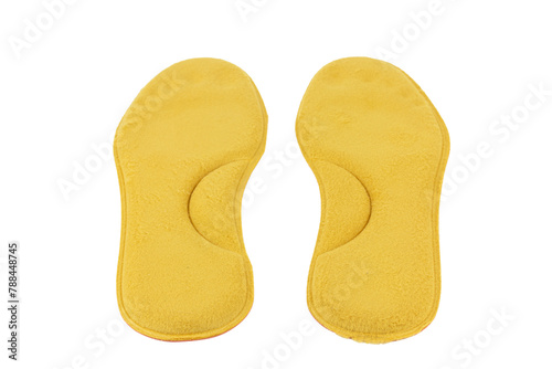 orthopedic shoe insoles isolated from background