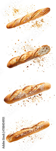 Exquisite Collection of Artisan Breads and Baguettes, beautifully rendered on a transparent background ideal for diverse culinary presentations.