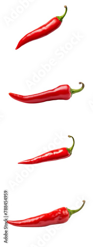 Vibrant Red Chili Pepper Collection, Isolated on Transparent Background. Bold and Spicy, Ideal for Dynamic Food Presentations.