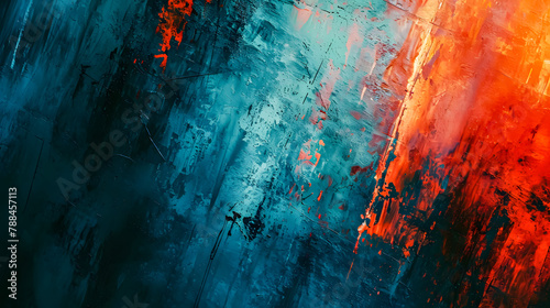 An abstract grunge background, dark cyan background. 3D rendering	 photo