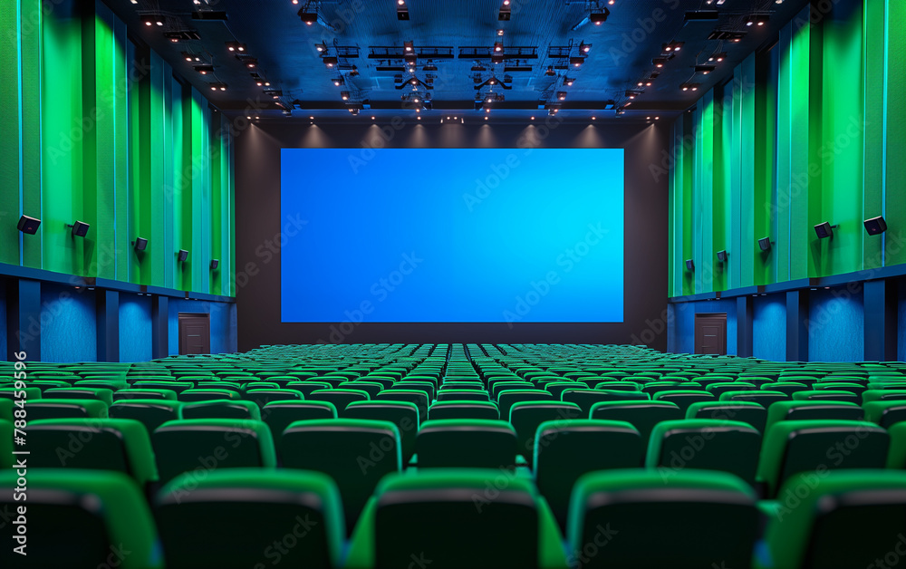 auditorium cinema room scene, 3d illustration auditorium cinema room scene, 3d illustration