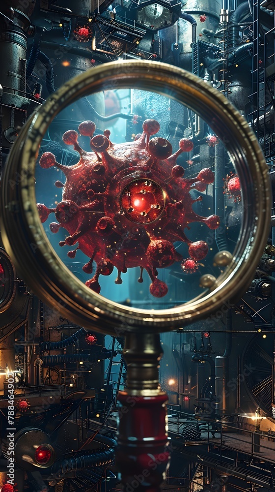 Futuristic Mechanical Orb:A Captivating Steampunk-Inspired Digital Artwork