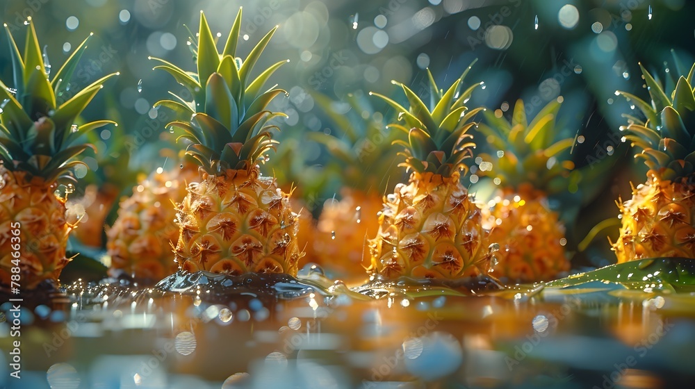 Bountiful Pineapple Plantation:A Tropical Delight in the Morning Dew Bountiful Pineapple Plantation:A Tropical Delight in the Morning Dew
