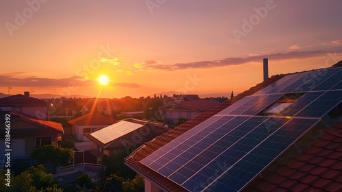 Sunrise Embrace: Modern Homes Adopt Solar Panels, Pioneering Renewable Energy Promises photo
