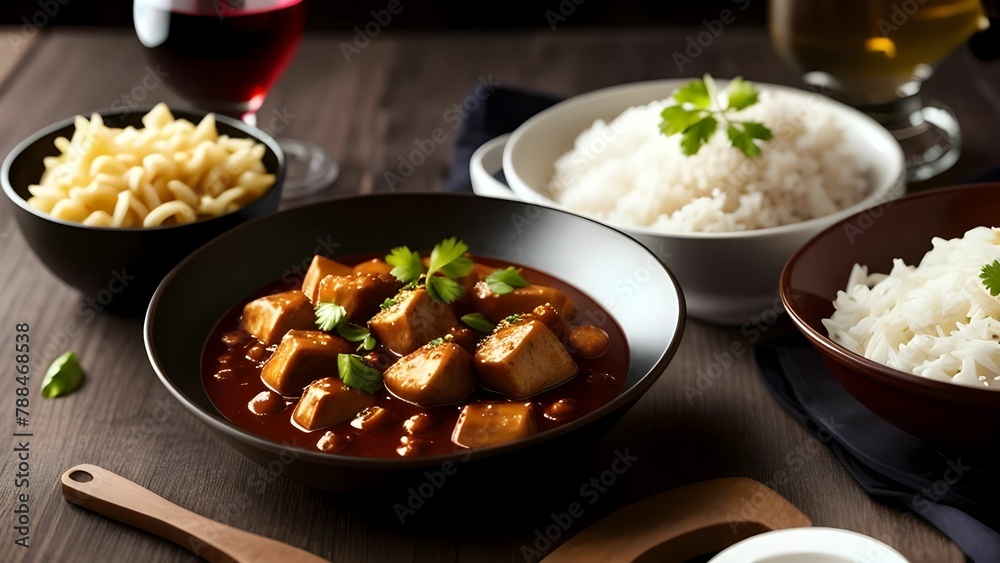 Manchurian cooked seafood Manchurian cooked seafood