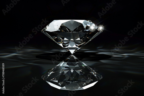 A simple  elegant diamond icon reflecting light.