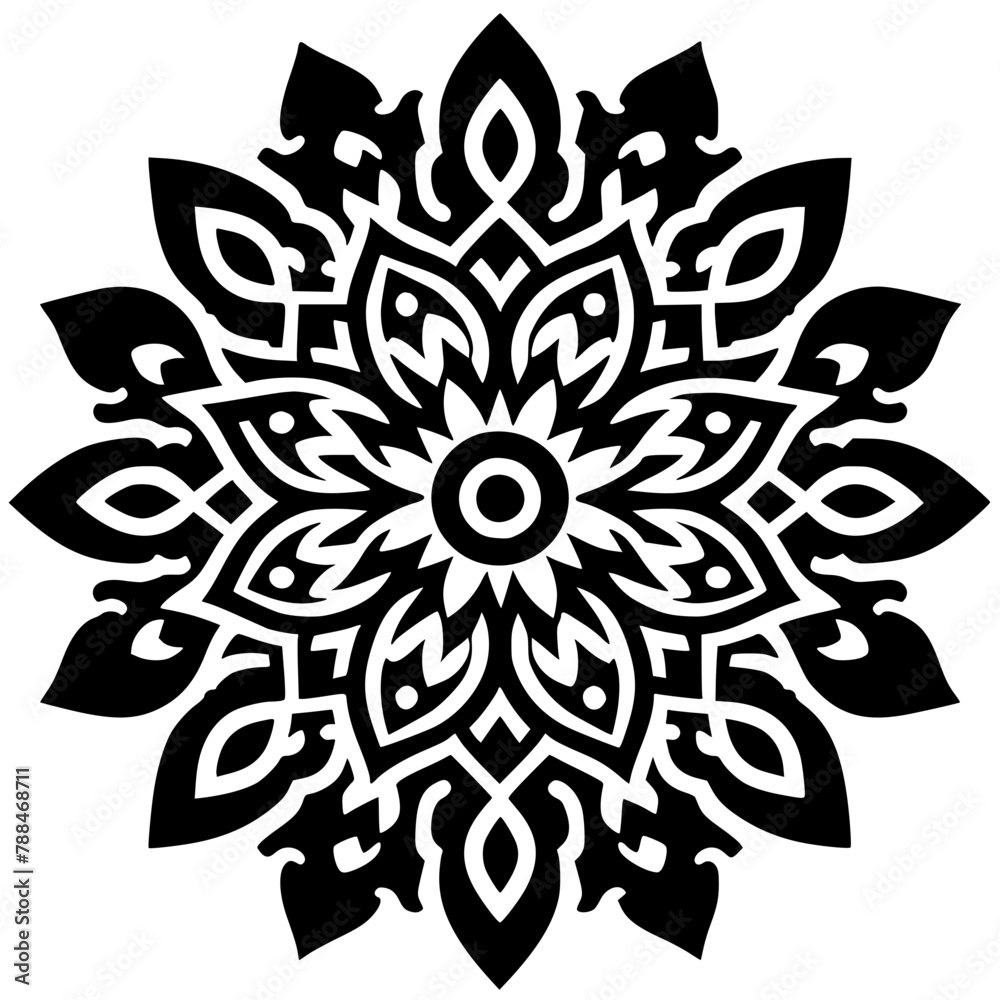 Beautiful mandala silhouette Beautiful mandala silhouette