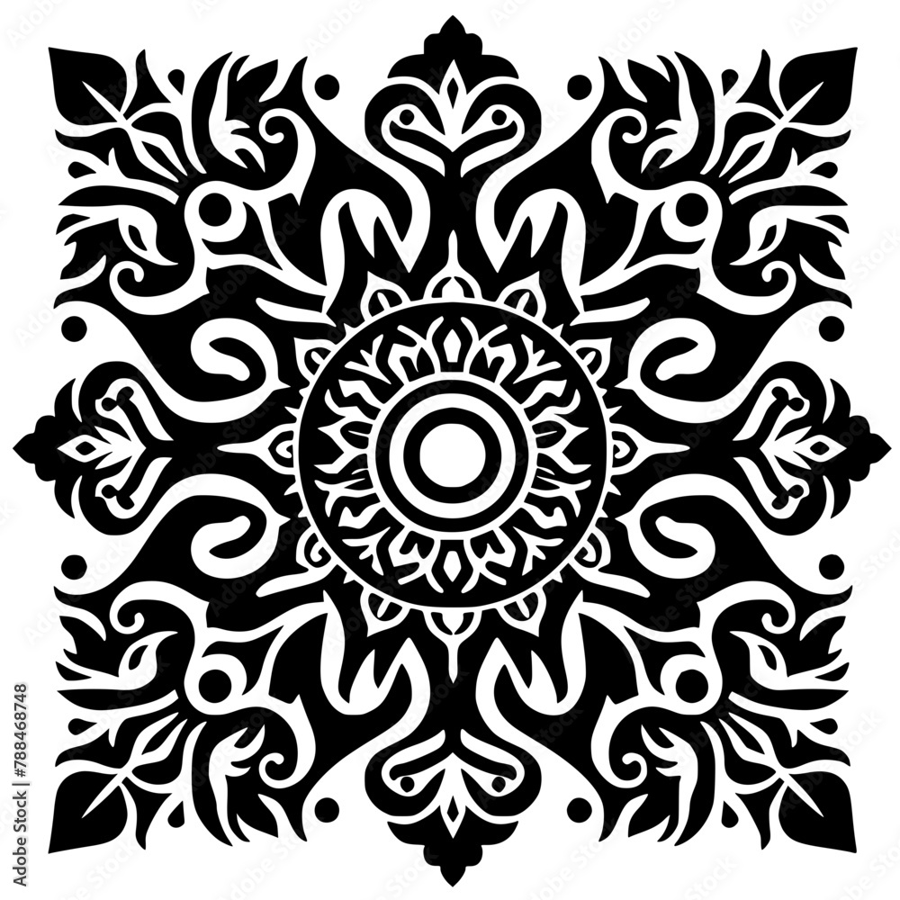 Beautiful mandala silhouette Beautiful mandala silhouette