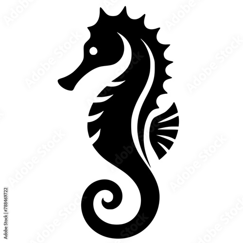 Beautiful seahorse silhouette