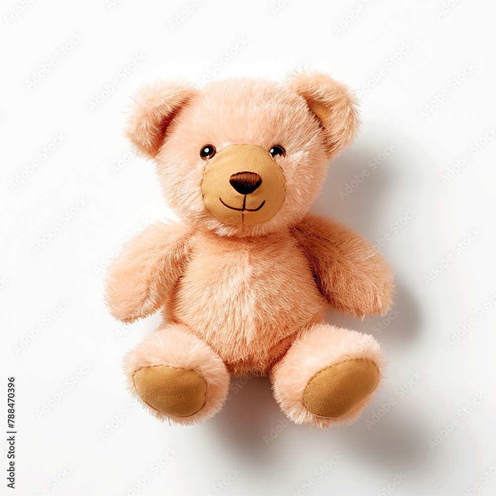 Fototapeta premium Cute teddy bear isolated on a white background.