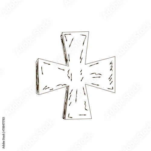 wood cossack religious cross vector illustration photo