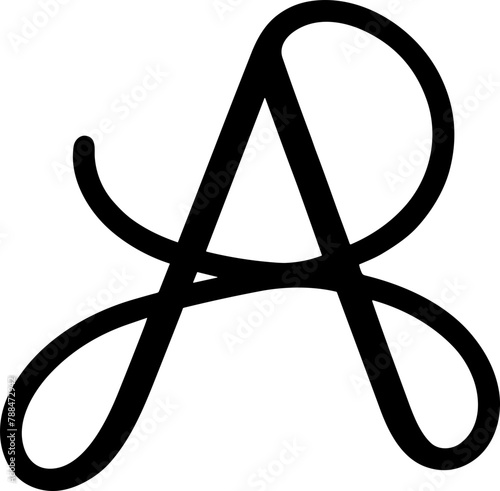 Handwriting Letter A Logo Illustration