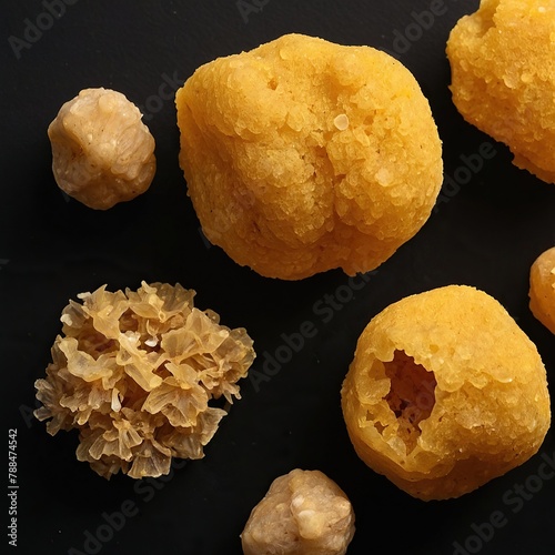 Asafoetida (lump) on a black background. photo