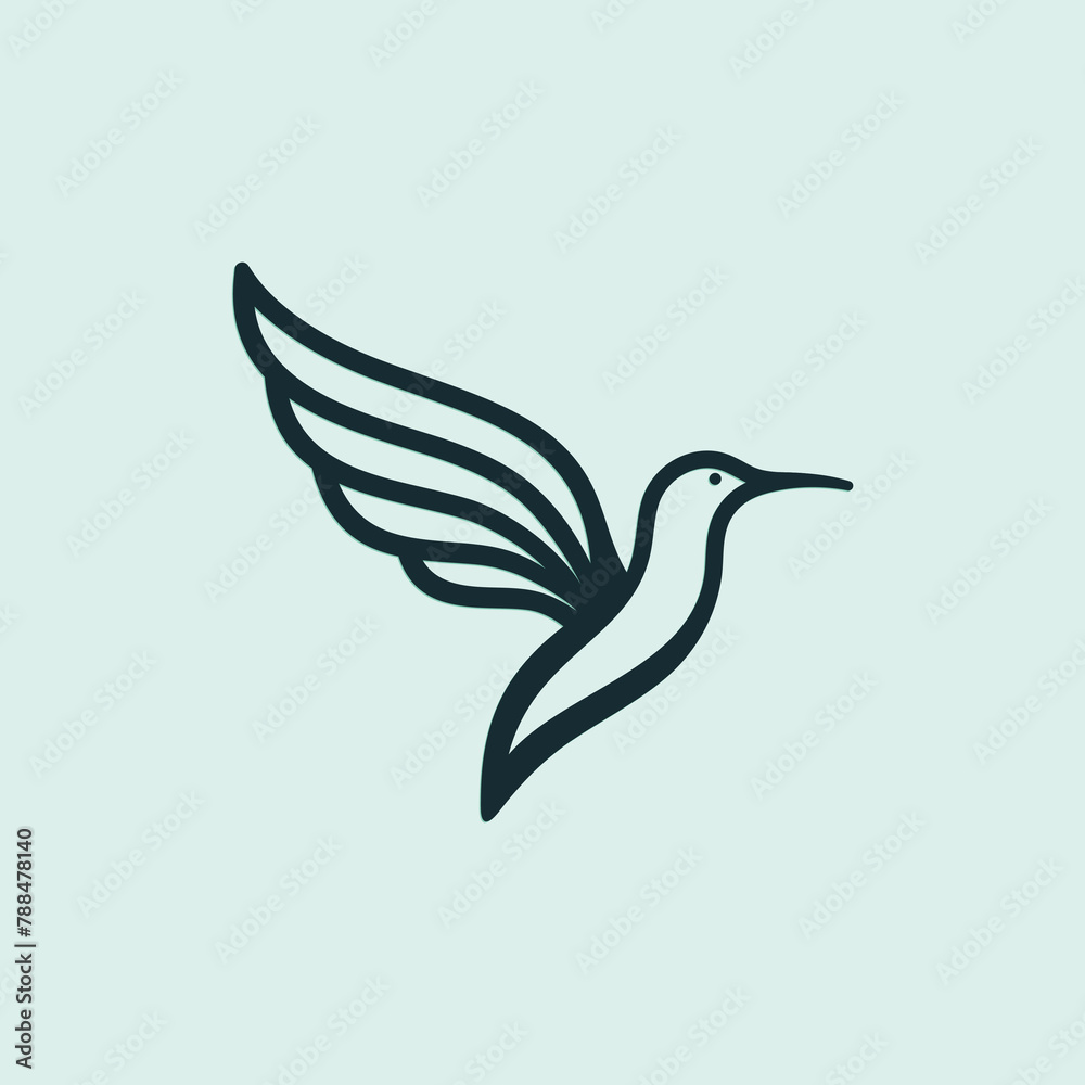 black line bird logo with beautiful shape black line bird logo with beautiful shape