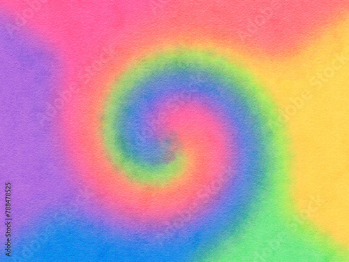 Foto Rainbow, watercolor tie dye paper background, abstract impressionist graphic des