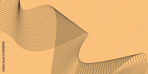 Abstract monotonous lines. black and white curved line stripe. abstract smooth waves background. vector illustration.