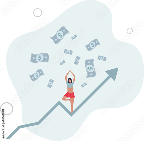 get rich quick or success investment, earning from stock market, mutual fund or crypto .flat vector illustration.