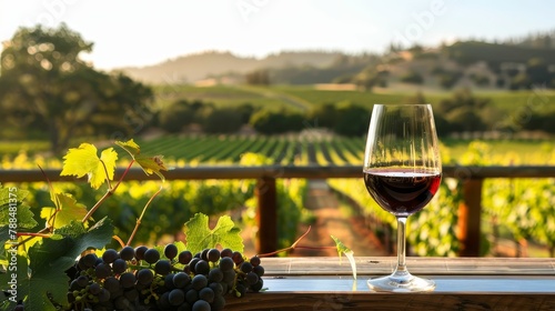 Wine tasting in Napa Valley, scenic vineyards, sophisticated, flavorful