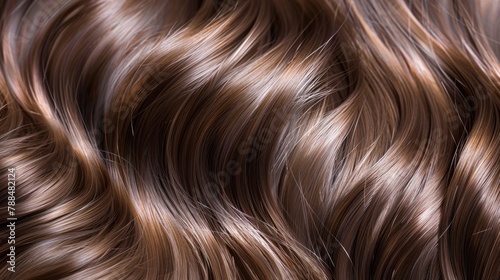 A close-up of a woman s long hair with a soft  glossy texture.
