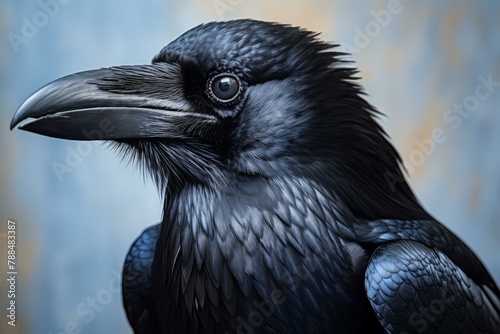 Sleek Raven bird fly. Nature crow bird. Generate Ai