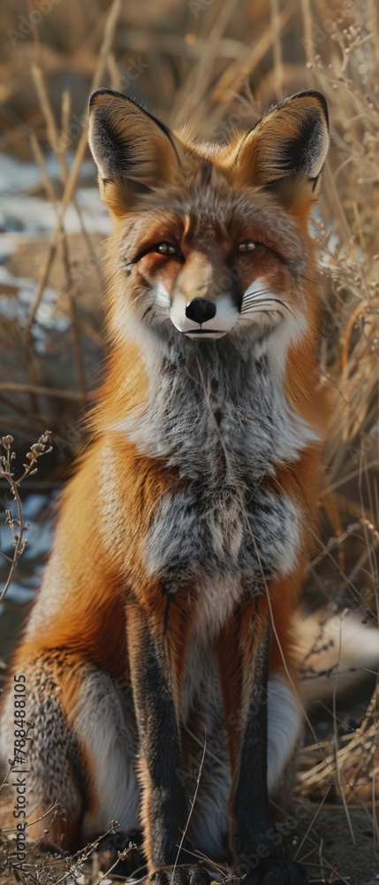 Cute fox in the wild, soft fur detail, natural daylight, closeup, 