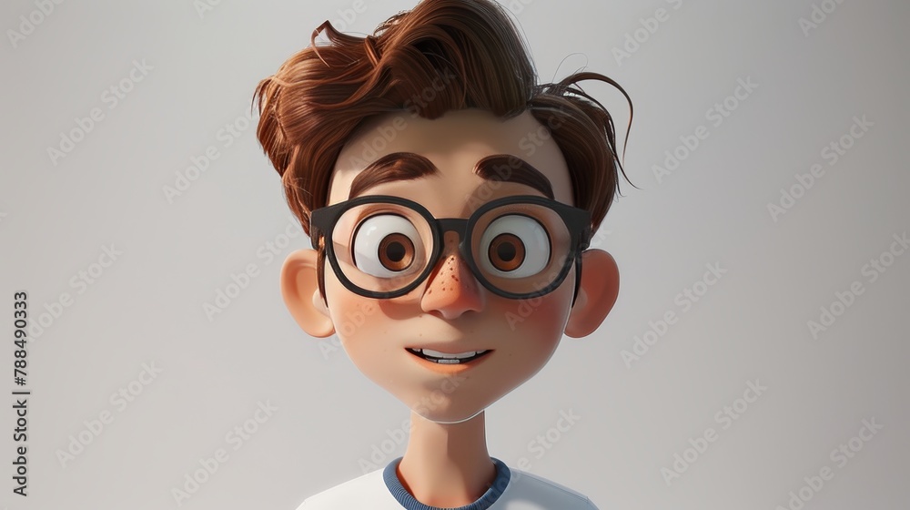 Cartoon character on a light background Cartoon character on a light background