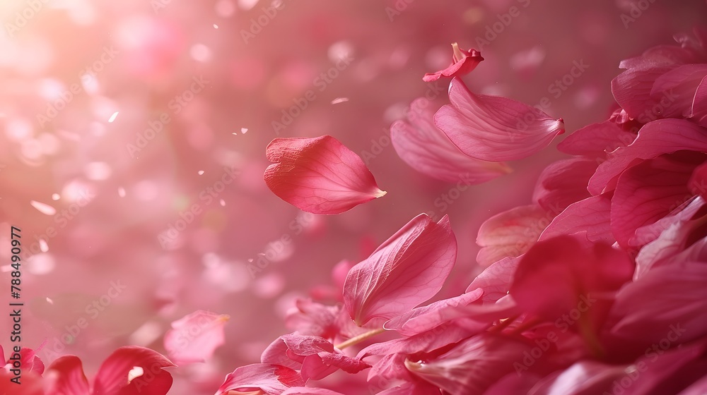 Fototapeta premium Cherry petals gently falling