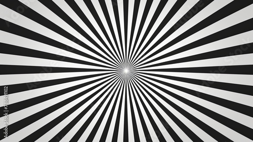 Abstract Optical Illusion  Monochrome radial pattern creating a hypnotic optical illusion.