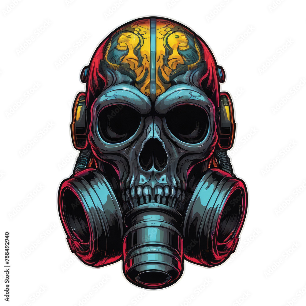 skull in steam with a gas mask, dark fantasy character skull in steam with a gas mask, dark fantasy character
