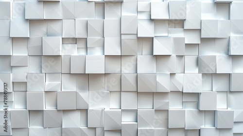 Abstract Geometric White 3D Cubes Wallpaper