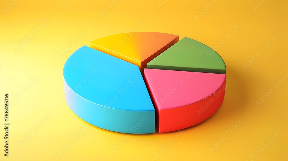 Fototapeta premium Colorful Clay Pie Chart Illustrating Comprehensive Data Analysis