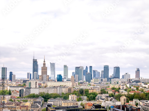 Warszawa, panorama miasta z okolicy mostu Świętokrzyskiego #788495164