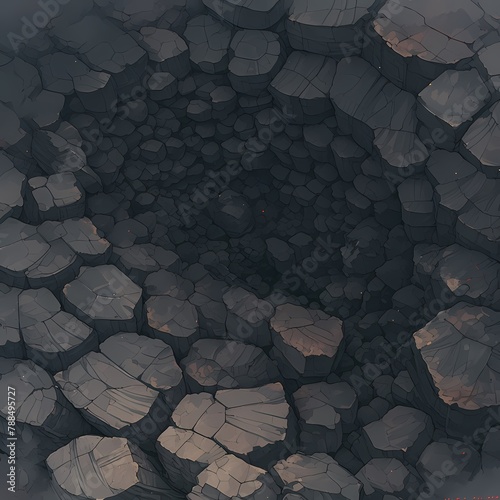 Majestic Aerial Perspective of a Dried Lava Field: An Unforgettable Visual Sensation photo