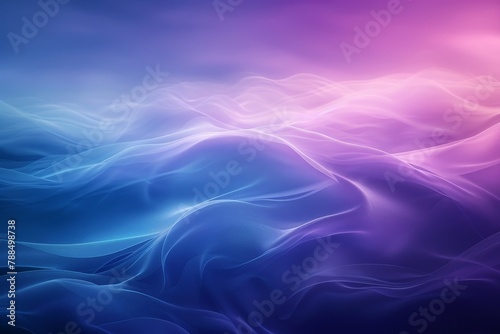 Fototapeta Naklejka Na Ścianę i Meble -  Abstract gradient blue and purple background with blurred waves line, soft lighting. Illustration