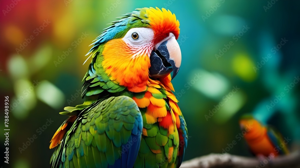 Colorful and beautiful macaw