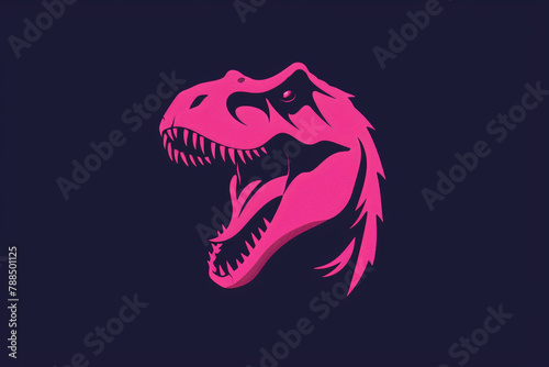 Lively hot pink Tyrannosaurus logo, invoking a spirit of vibrancy and playfulness.