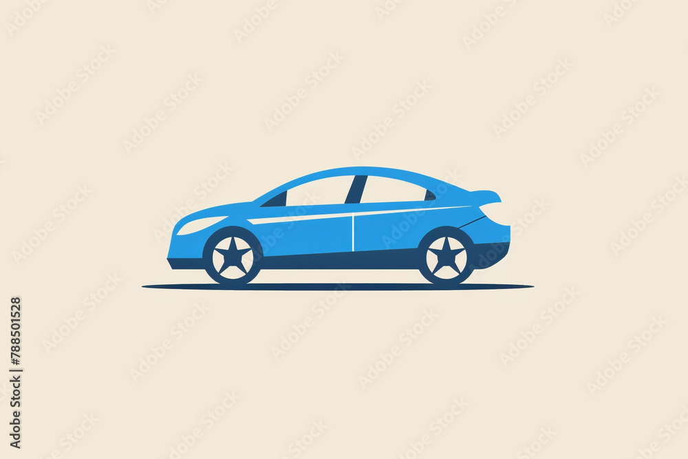 Minimalistic blue car icon logo symbolizing precision and efficiency